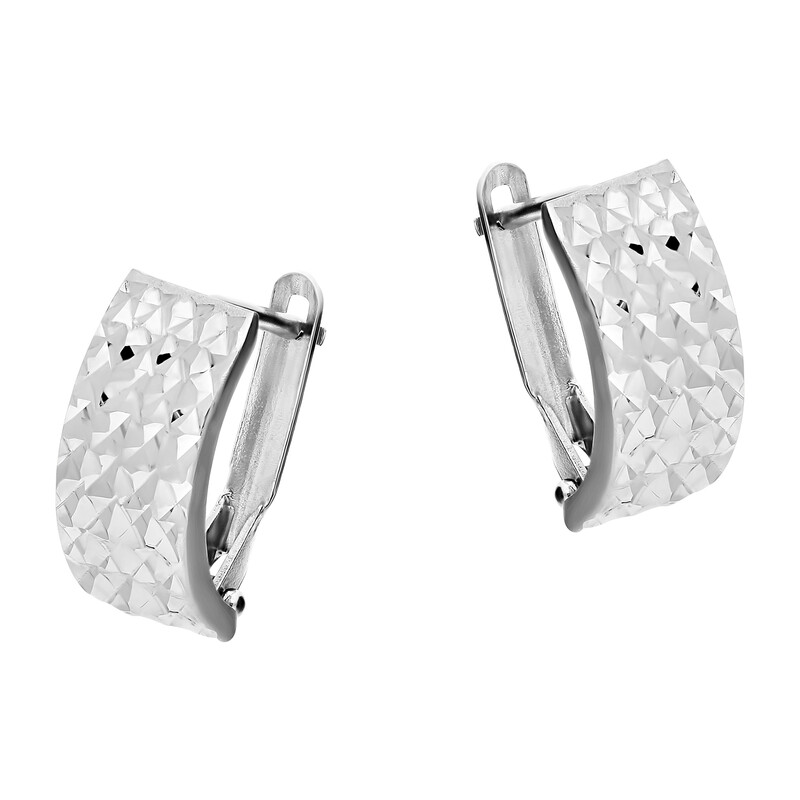 Kolczyki srebrne prostokątne grawerowane blaszki OL CSK150 próba 925