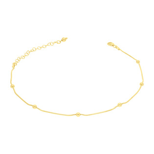 Bransoleta pozłacana na nogę z gładkimi kulkami BC 1484-025 GOLD linka 8l+BEAD próba 925 Bransoleta pozłacana na nogę z gładkimi kulkami BC 1484-025 GOLD linka 8l+BEAD próba 925