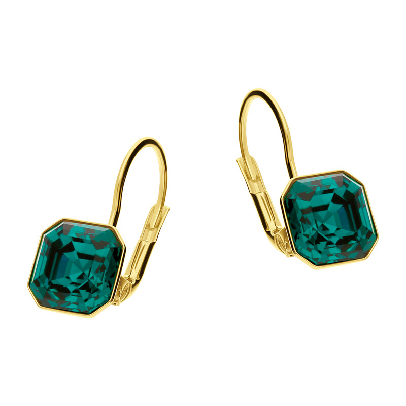 Kolczyki pozłacane SPARK z zielonym kryształem Swarovski CQ KAG44808EM próba 925