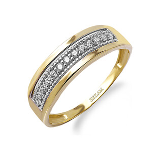 Pierścionek złoty LINE cyrkonie 1rząd obrączka nr OS 96-3022 ZIR próba 585