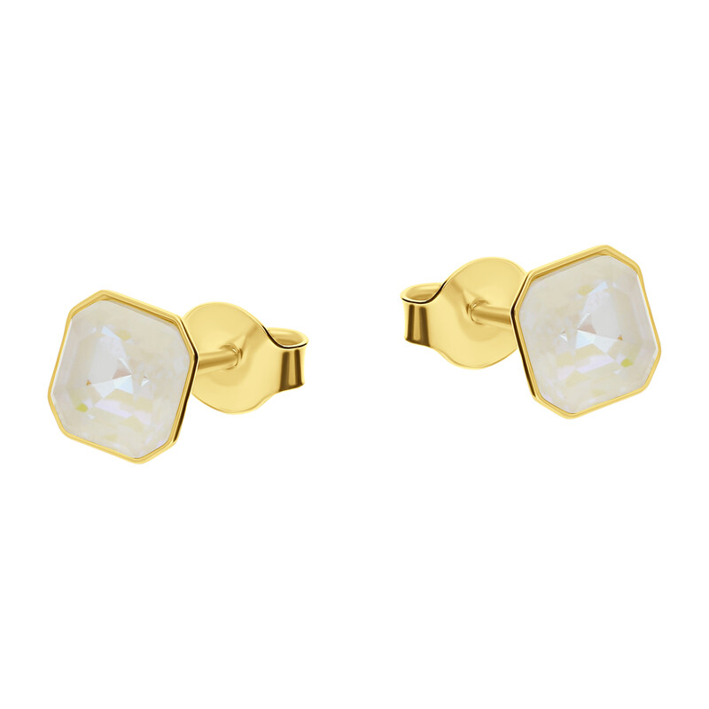 Kolczyki pozłacane SPARK z białym kryształem Swarovski CQ KG44806LGD próba 925