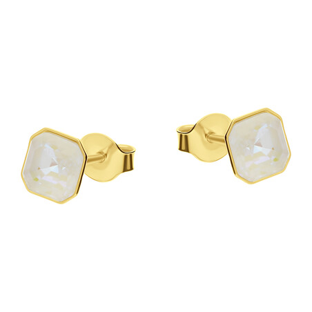 Kolczyki pozłacane SPARK z białym kryształem CQ KG44806LGD próba 925