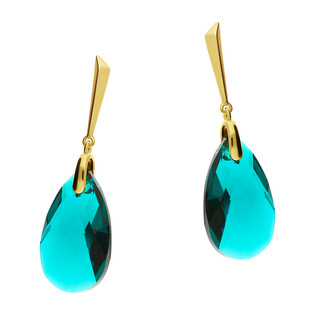 Kolczyki pozłacane SPARK z zielonym kryształem CQ KWNG610622EM próba 925