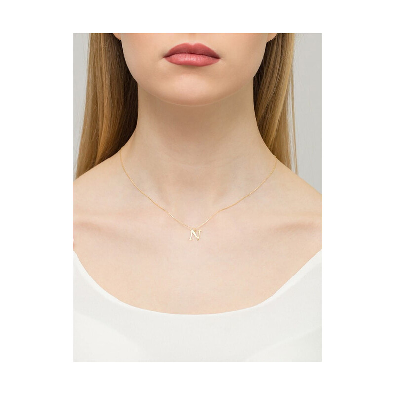 Literka złota N z diamentem BE C-69 N próba 585