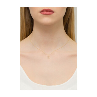 Literka złota E z diamentem BE C-69 E próba 585