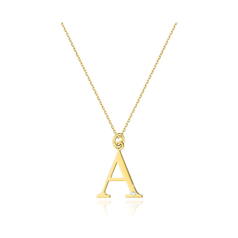 Literka złota A z diamentem BE C-69 A próba 585