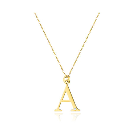 Literka złota A z diamentem BE C-69 A próba 585