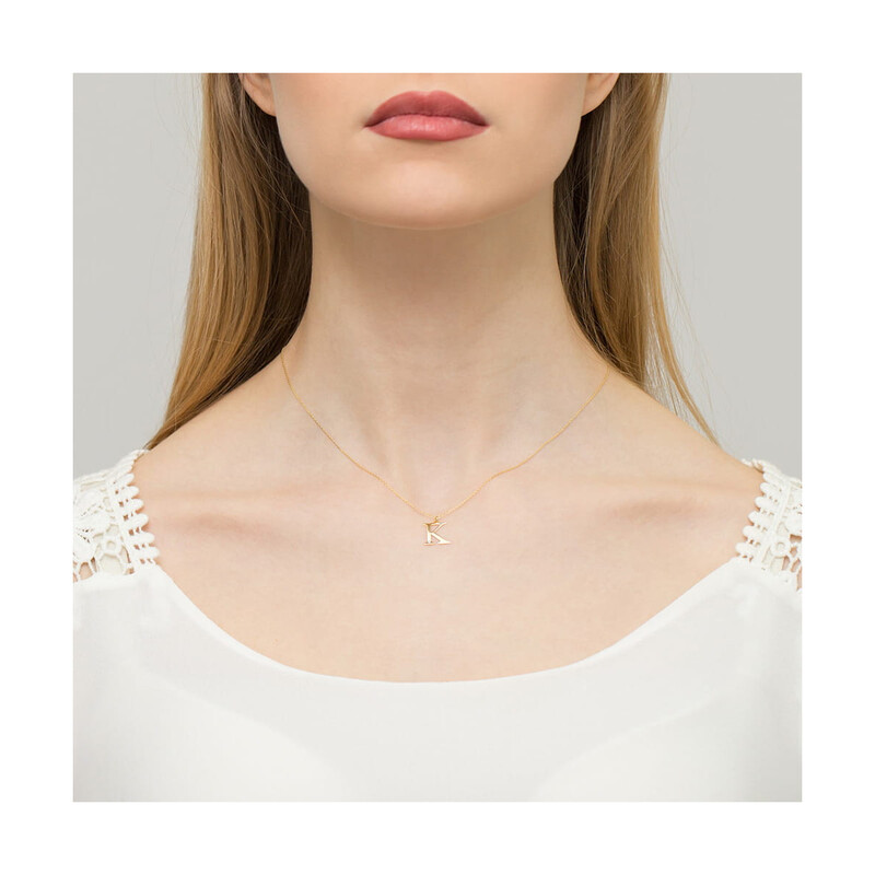 Literka złota K z diamentem BE C-69 K próba 585