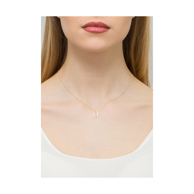 Literka złota M z diamentem  BE C-69 M próba 585