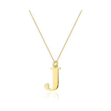 Literka złota J z diamentem BE C-69 J próba 585