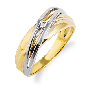 Obrączkowy pierścionek zaręczynowy BRAID z diamentem BU 546167 GS próba 375