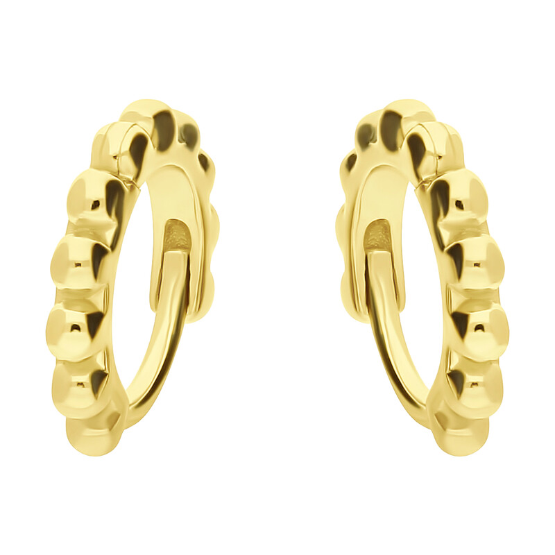 Kolczyki pozłacane dla dziewczynki kółka z kulkami bead/zatrzask JA942 GOLD próba 925