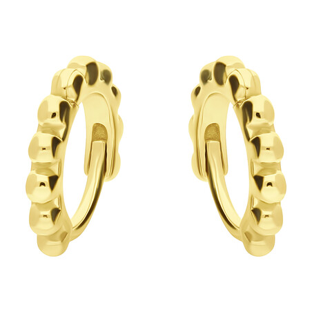 Kolczyki pozłacane dla dziewczynki kółka z kulkami bead/zatrzask JA942 GOLD próba 925