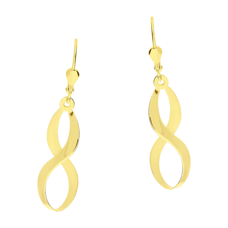 Kolczyki złote blaszki ósemki/big.zam. MZ T42-E-LZ-7-BR próba 585