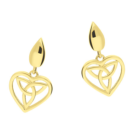 Kolczyki złote węzeł celtycki w sercu/sztyft MZ T45-E-FK-1215 próba 585