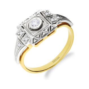 Pierścionek zaręczynowy z diamentami nr GR 5079 próba 585 WIKTORII