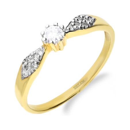 Pierścionek zaręczynowy z diamentami SOLITER  DI 273-05 próba 585