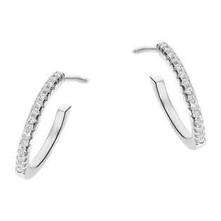 Kolczyki srebrne półkółka z cyrkoniami/sztyft  JA999 próba 925