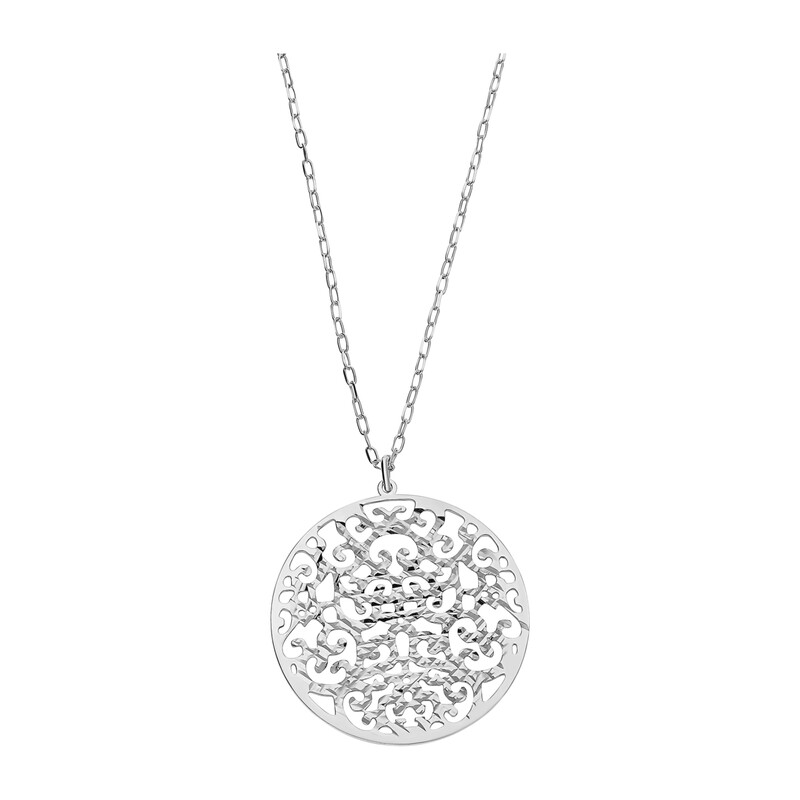 Naszyjnik srebny ażurowe kółko mięte/anker PW NEW 8 ROD próba 925