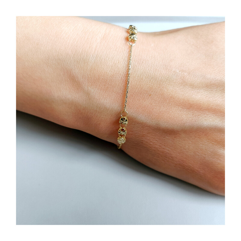 Bransoleta złota grawerowane serca/rolo AR VX5FOR6B5463-VII-DC próba 375