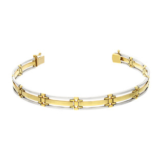 Bransoleta męska złota blaszki płotek w dwóch kolorach AR 200591 próba 333