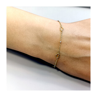 Bransoleta złota serca i grawerowane kulki/rolo AR X5FOR6B208415-IV-TC-DC próba 585