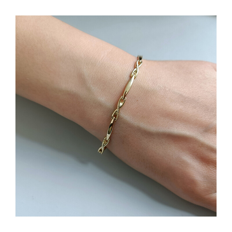 Bransoleta złota infinity i kreski AR XXSTB13682-DC-2 próba 585