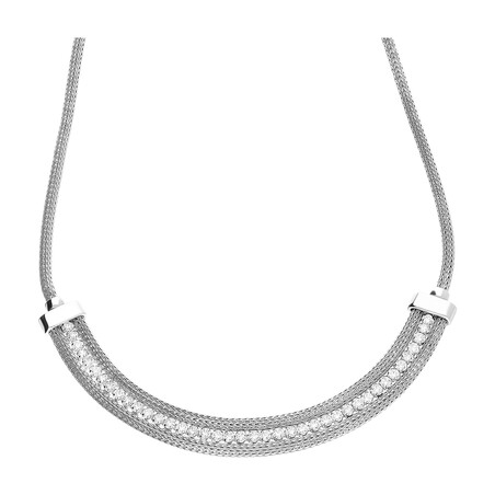 Naszyjnik srebrny rząd białych cyrkonii/calca  PW NEW 179 próba 925