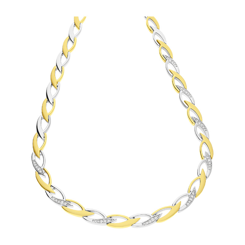 Naszyjnik srebrny łezki z cyrkoniami  OL RTN55 GOLD próba 925