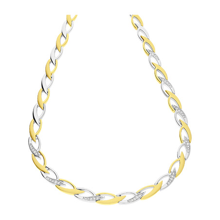 Naszyjnik srebrny łezki z cyrkoniami  OL RTN55 GOLD próba 925