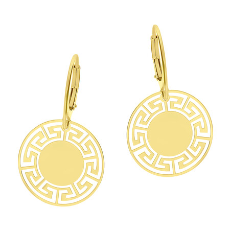 Kolczyki pozłacane kółko blask i greka/big.ang.  PW NEW 10 GOLD próba 925