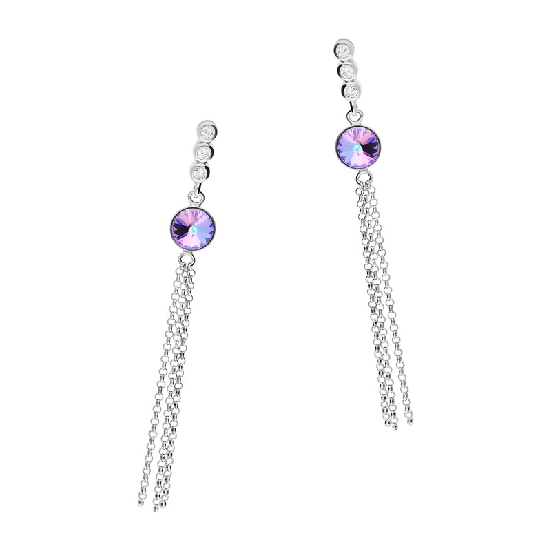 Kolczyki srebrne SPARK Ballena z kryształem Swarovski CQ KC1122SS29VL próba 925