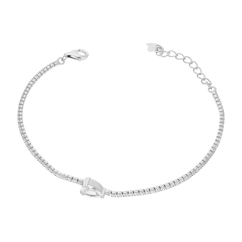 Bransoleta srebrna kropla i cyrkonie w rzędzie HS1441 próba 925