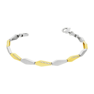 Bransoleta srebrna matowe i pozłacane deltoidy OL RTB283 GOLD próba 925