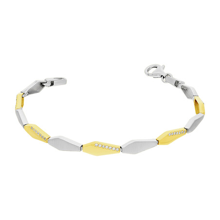 Bransoleta srebrna matowe i pozłacane deltoidy OL RTB283 GOLD próba 925