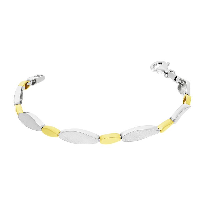 Bransoleta srebrna matowe i pozłacane owale OL RTB338 GOLD próba 925