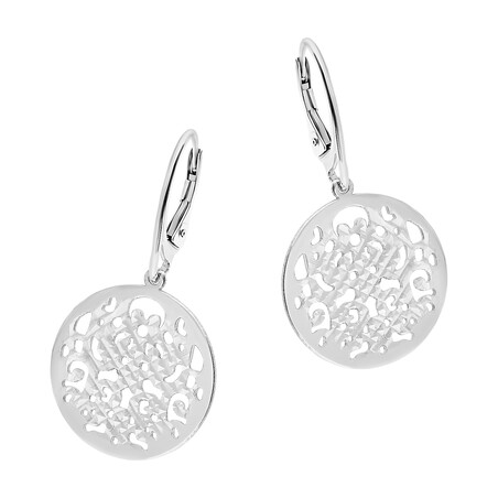Kolczyki srebrne ażurowe kółko mięte/big.ang. PW NEW 9 ROD próba 925