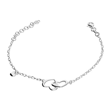 Bransoleta srebrna klanówka z sercami/rolo PW NEW 22 próba 925