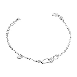 Bransoleta srebrna klanówka serce i infinity/rolo PW NEW 24 próba 925