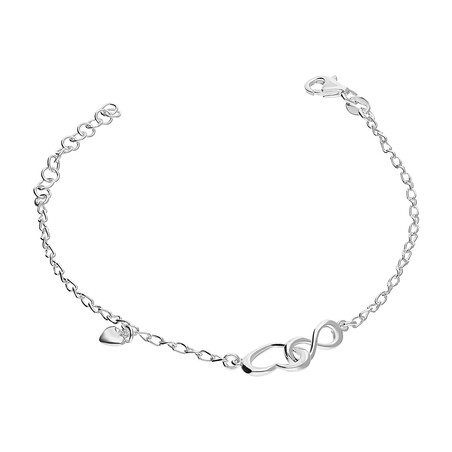 Bransoleta srebrna klanówka serce i infinity/rolo PW NEW 24 próba 925
