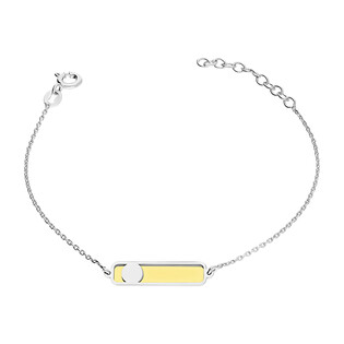 Bransoleta srebrna żółta blaszka z kółkiem/anker PW NEW 25 próba 925