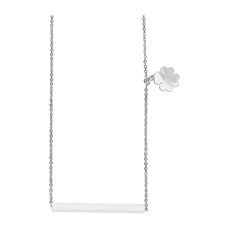 Naszyjnik srebrny prostokątna pałka i koniczynka/anker PW NEW 138 próba 925