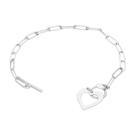 Bransoleta srebrna serce ramka/anker long  PW NEW 140 ROD próba 925