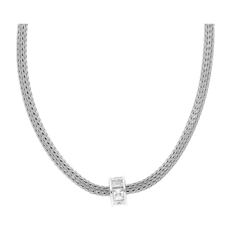 Naszyjnik srebrny walec z cyrkoniami/calca PW NEW 187 próba 925