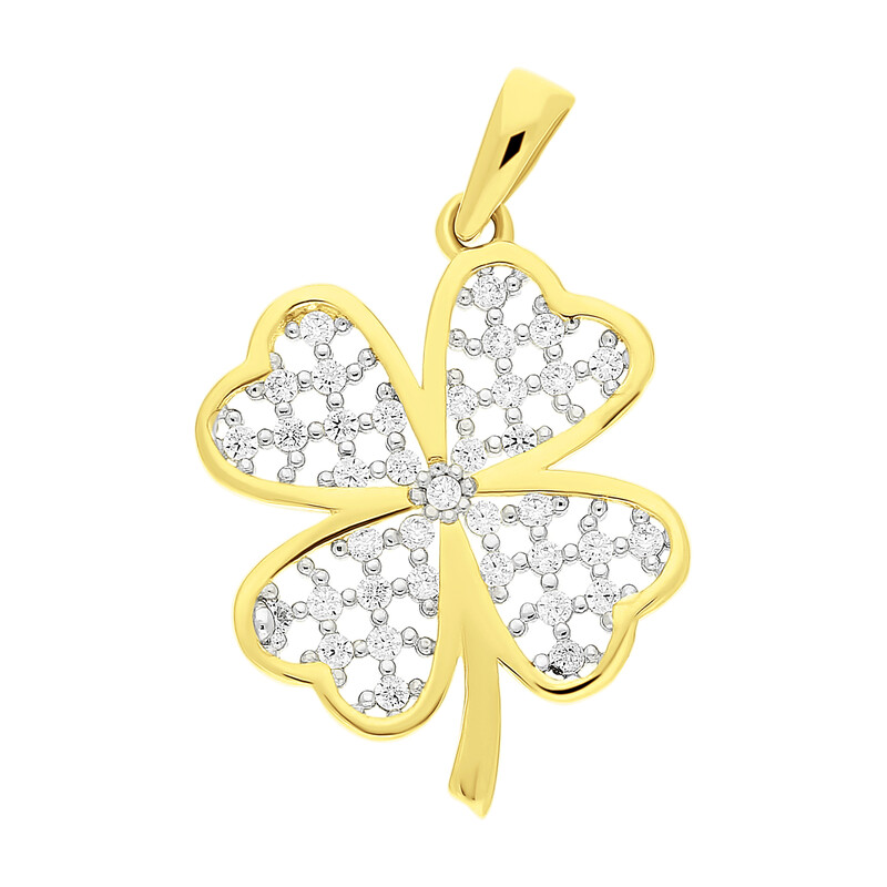 Zawieszka złota koniczyna z serc  MZ T23-P-1174-YW-CZ próba 375