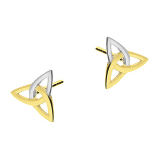 Kolczyki złote celtycki węzeł w dwóch kolorach/sztyft  MZ T45-E-FK-1242-YW próba 585