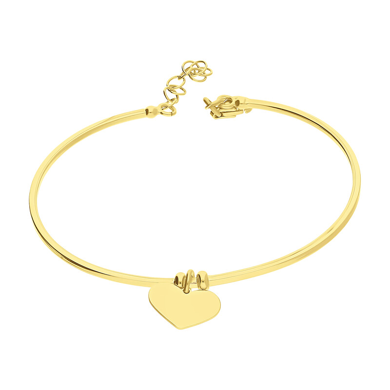 Bransoleta pozłacana bangla z gładkim sercem  PW NEW 216 GOLD próba 925