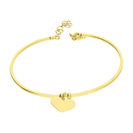 Bransoleta pozłacana bangla z gładkim sercem  PW NEW 216 GOLD próba 925