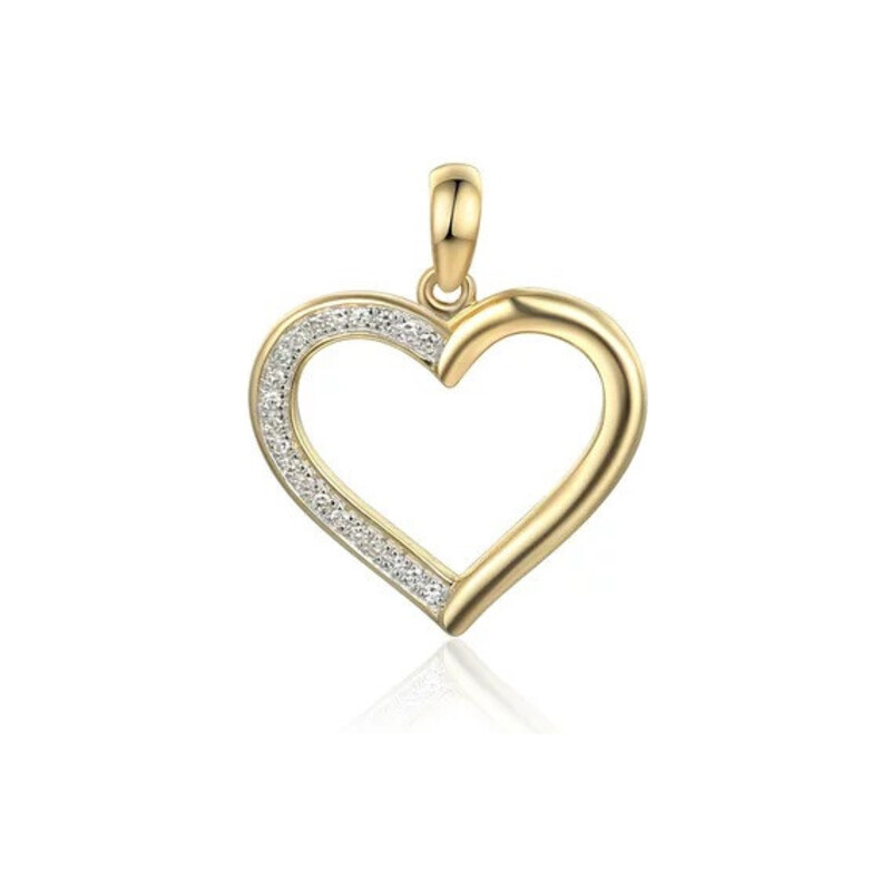 Serduszko złote z diamentami po jednej stronie AW 53249 Y próba 585