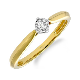 Pierścionek zaręczynowy SOLITER z diamentem LC RR567 Y romb próba 585